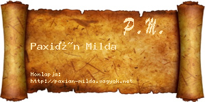 Paxián Milda névjegykártya